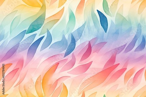 Colorful watercolor seamless pattern of leaves for background.