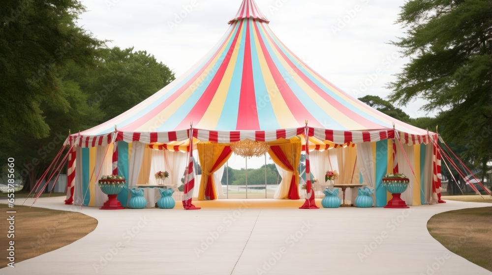 Whimsical Circus Tent with Striped Colors Whimsical Circus Tent with Striped Colors
