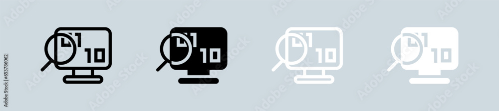 Binary icon set in black and white. Programming signs vector illustration. Binary icon set in black and white. Programming signs vector illustration.