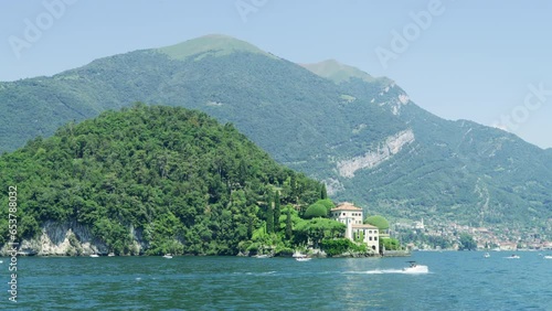 Lavedo Peninsula with Monte Crocione in the background, Lake Como, Italy photo