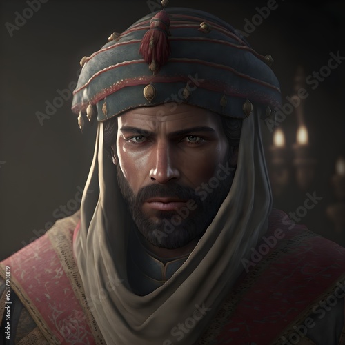 A soldier in abbasid caliphate ultrarealistic cinematic 8k  photo