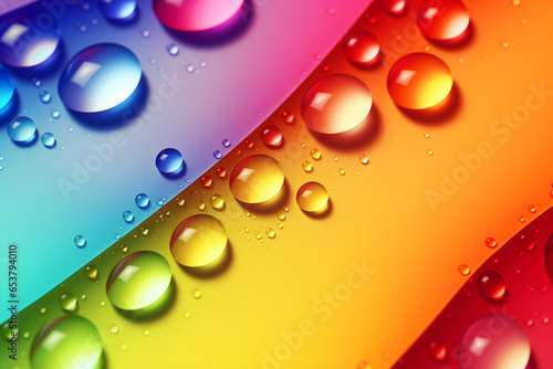 water drops background rainbow colors