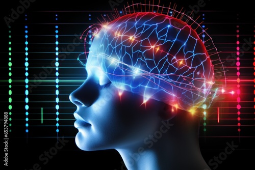 Electroencephalogram (EEG): Image of EEG brain activity in a person