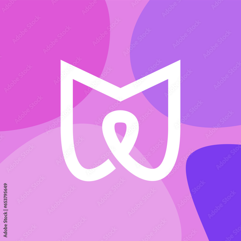 Letter M Tulip Logo Design. For Branding, Business, Real Estate, Fasion and Elegant Brand