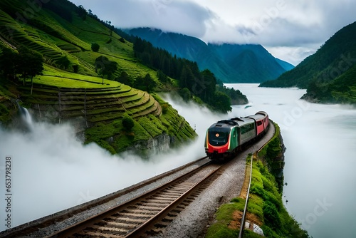 Train in the mountains' tea plantations.