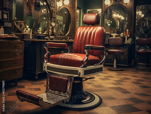 barber shop chair classic retro vintage, ai generative