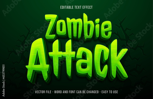 Editable text effect zombie, halloween mock up text effect