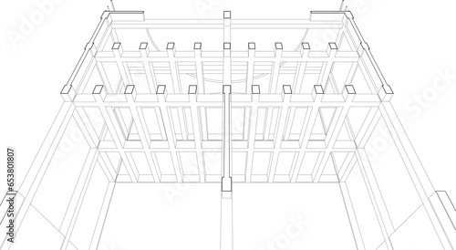 3D illustration of industrial building