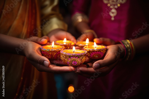 close view of hands holding oil lamp
