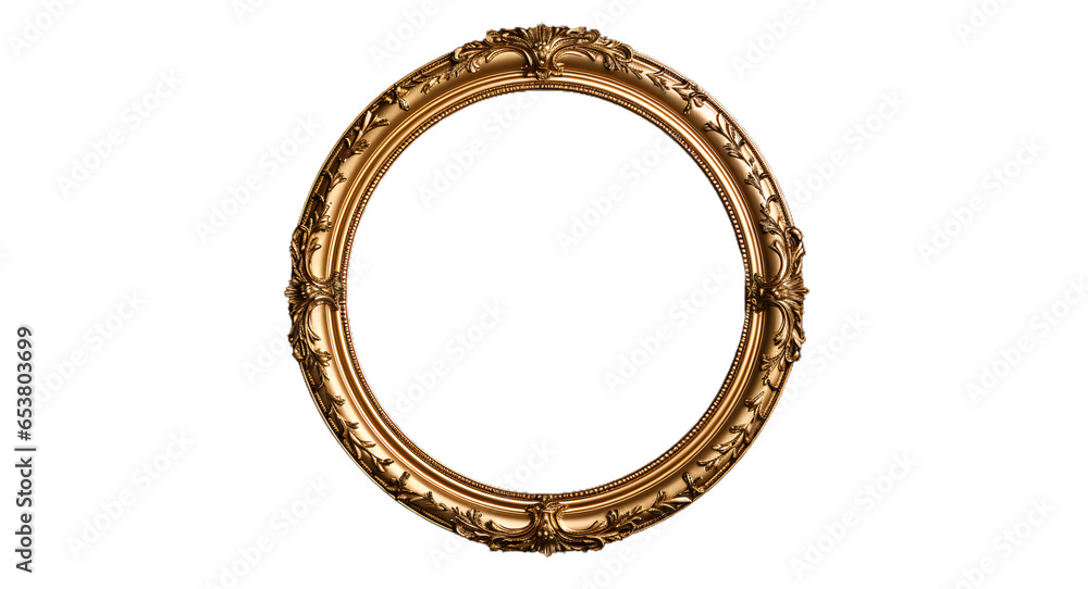 Antique Carved Gilded Frame. Isolated on Transparent background. Antique Carved Gilded Frame. Isolated on Transparent background.
