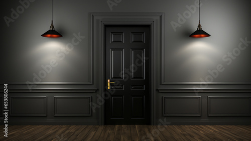 dark room with old door