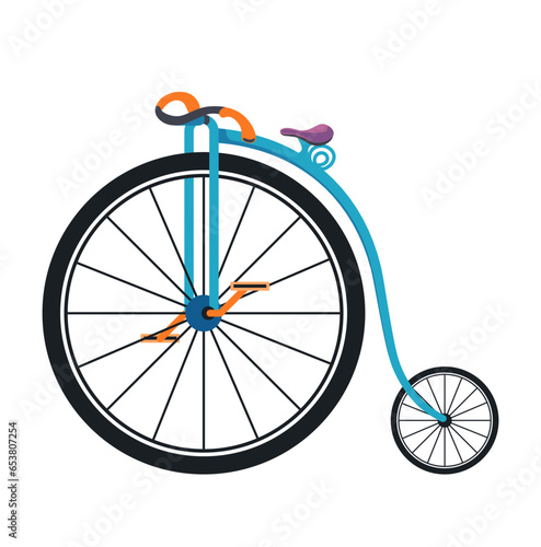 Retro monowheel or monocycle transport type vector