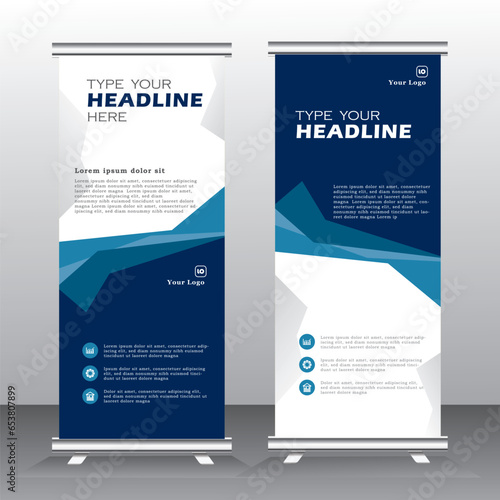 Business Roll Up template. Standee Design. Banner Template Modern Minimal. Presentation and Brochure. pull uf banner, - Vector illustration