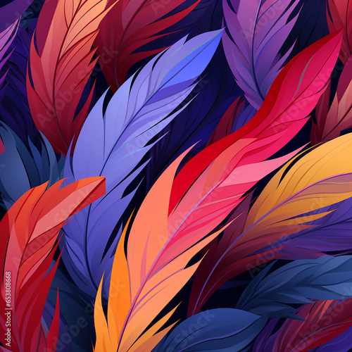 Art of many feathers background image minimal illustration created with Generative Ai