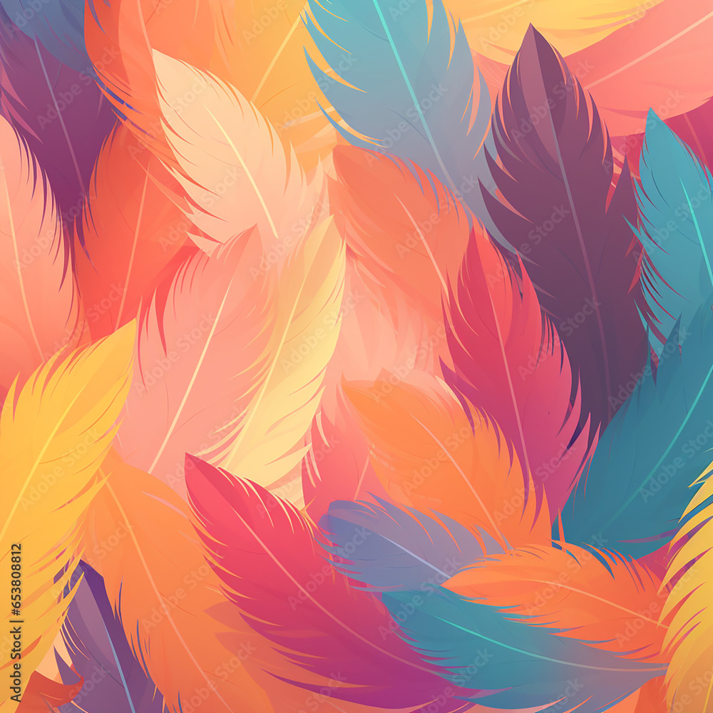 Art of many feathers background image minimal illustration created with Generative Ai Art of many feathers background image minimal illustration created with Generative Ai