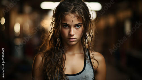 young girl in a gym