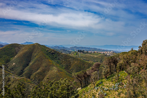 Scenery above Villafranca Tirrena on the island of Sicily