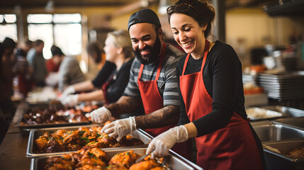 Food donations of thanksgiving and a takeaway