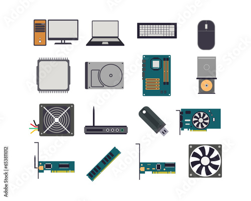 PC hardware icon pack, Pc hardware, pc components, pc hardware icon set.