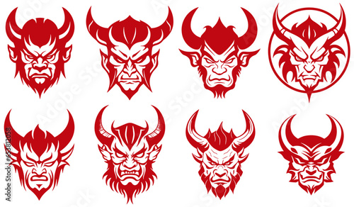 Vector demon heads