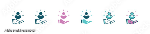 hand holding candidate talent hiring recruitment icon business job interview vector chosen human resource headhunting decision employee hired agreement symbol illustration