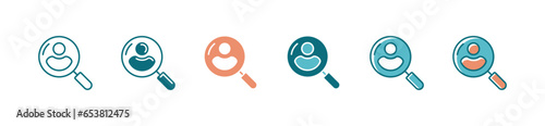 business job hiring recruitment icon vector headhunting  search for candidate human resource with magnifier symbol illustration