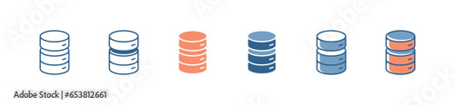 Simple cloud database tube network server storage icon vector digital datum system for web and app hosting workstation design illustration