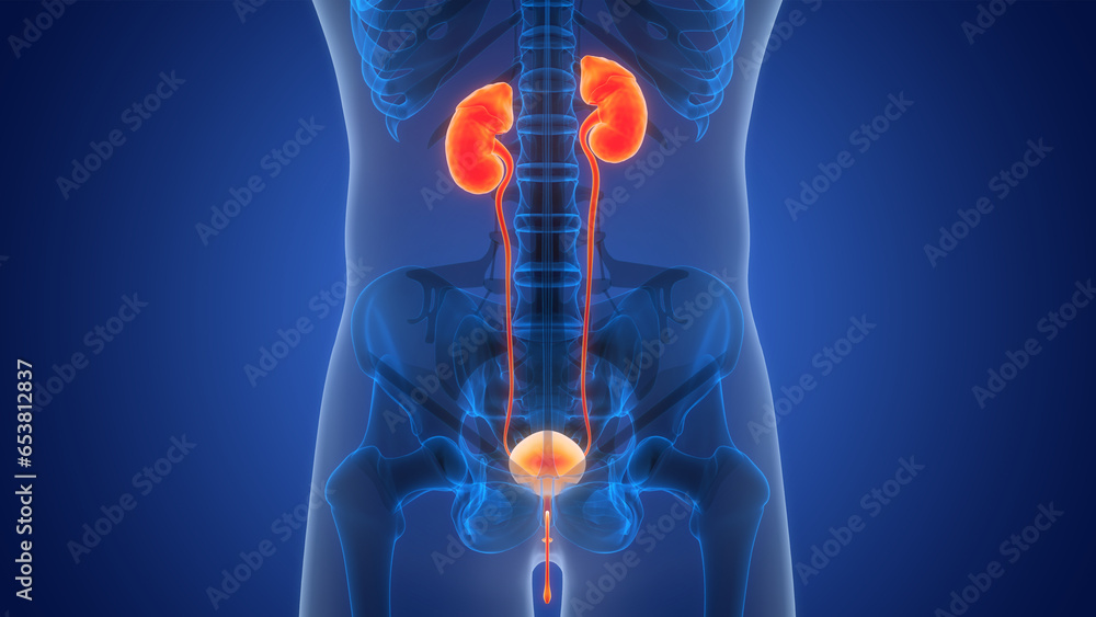 Human Urinary System Kidneys with Bladder Anatomy Human Urinary System Kidneys with Bladder Anatomy