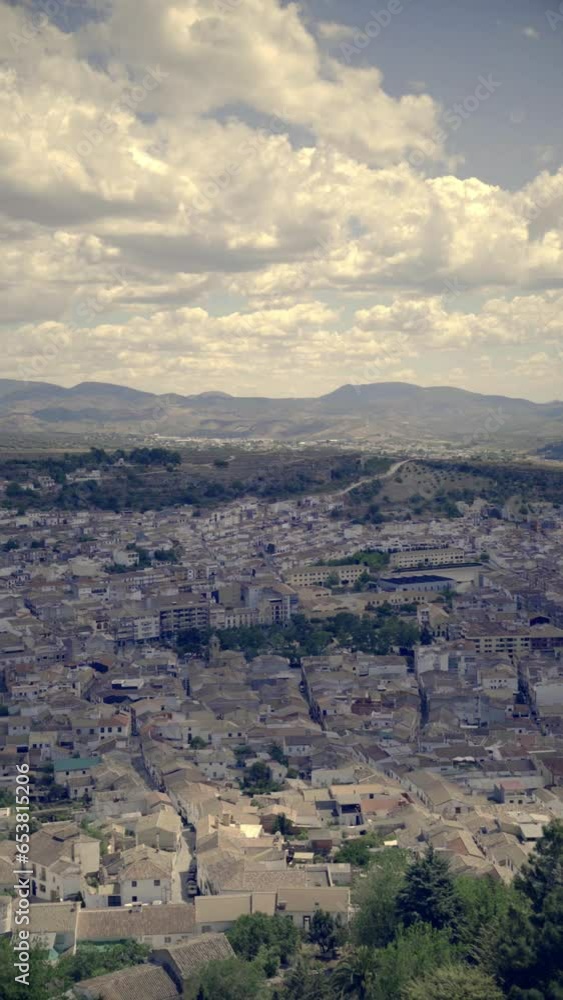 Vertical video of Alcala La Real, Spain. City from above. Vertical video of Alcala La Real, Spain. City from above.