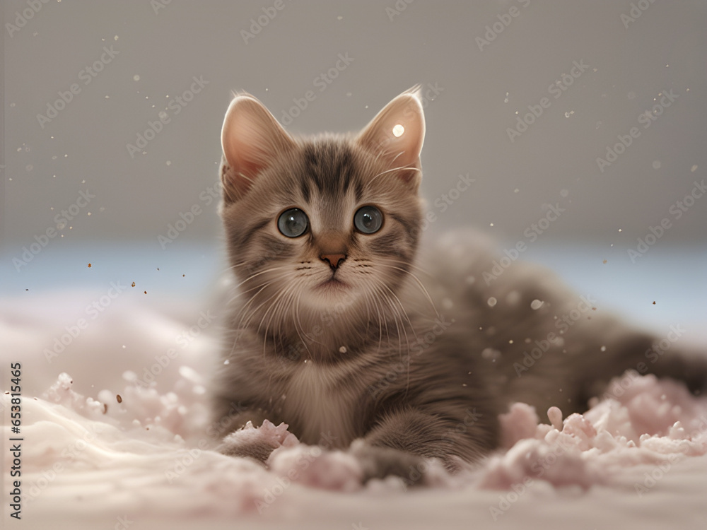 cat on the snow cat on the snow