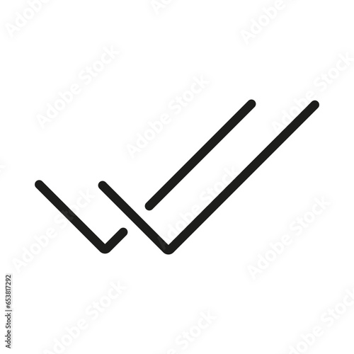 Double check mark icon, double check mark line icon vector flat trendy illustration isolated on white background.