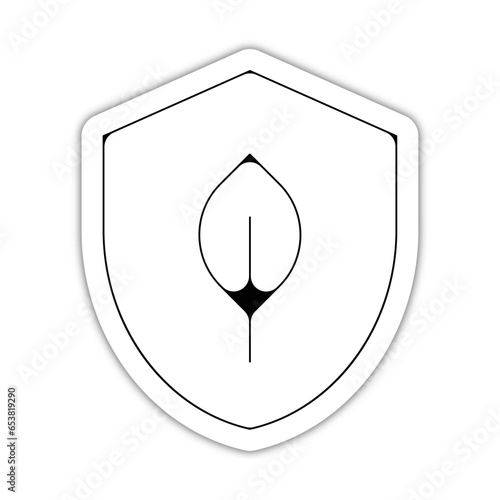 picto logo icones et symbole ecologie bouclier nature agriculture et plantes fin relief