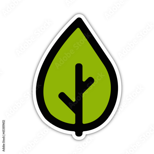 picto logo icones et symbole ecologie feuille plante arbre couleur gras vert relief