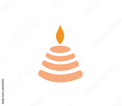 Candle yoga logo zen meditation symbol png design