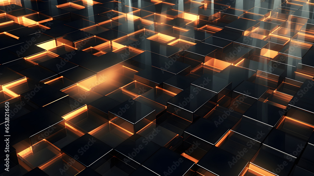 black 3d square block texture with neon light led perspective shadow black 3d square block texture with neon light led perspective shadow