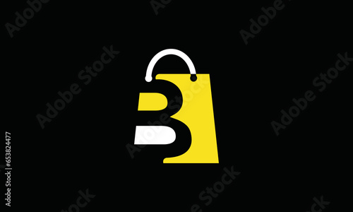 illustration for a shopping bag with the initials B logo