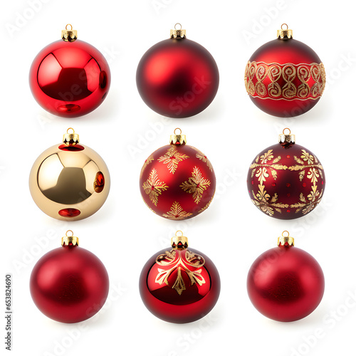 christmas balls collection isolated