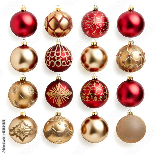 christmas balls collection isolated