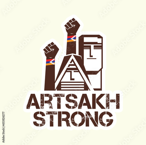 Artsakh Strong vector logo.  Freedom Artsakh illustration.