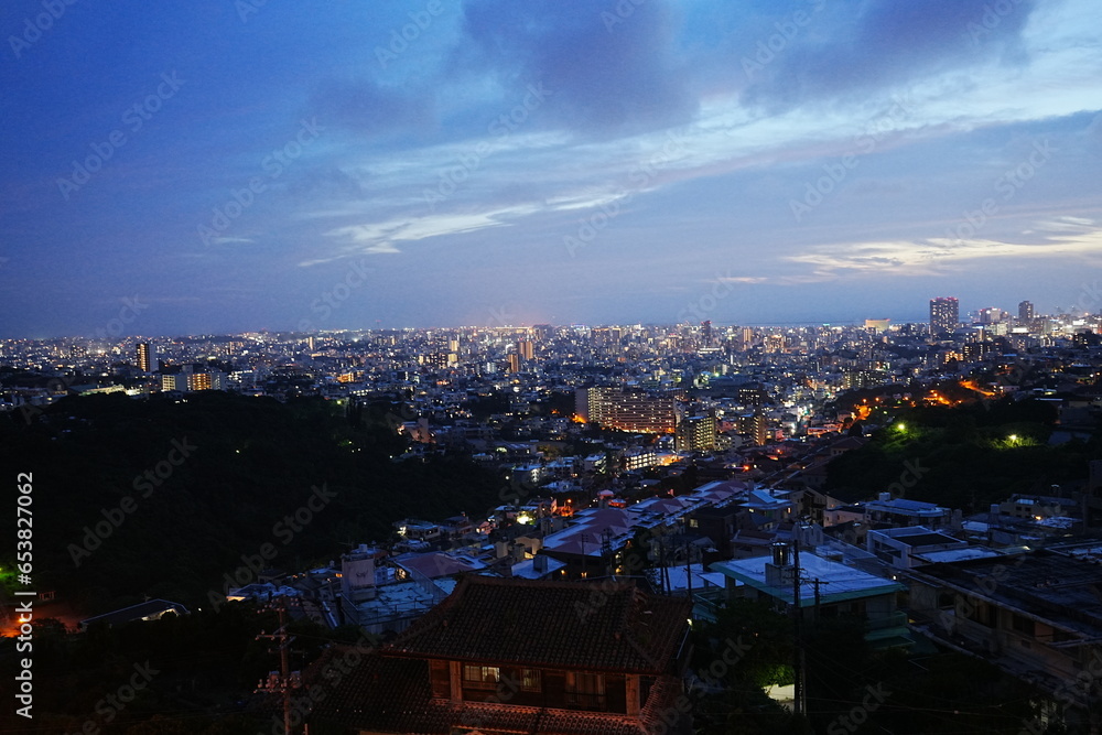 Cityscape of Naha city from Amagoidake Obserbatory at Night in Okinawa, japan - 日本 沖縄 那覇市 雨乞嶽からの夜景