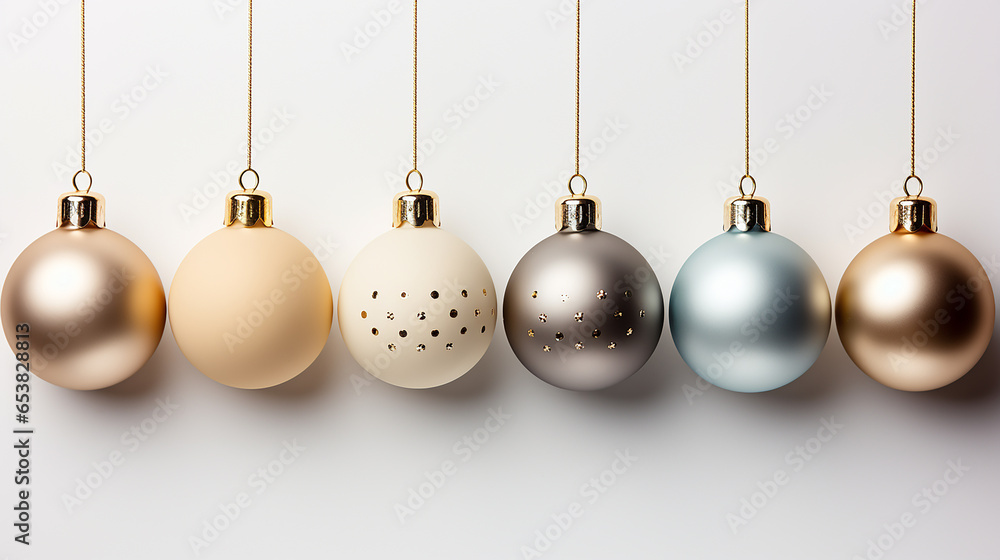 Festive Christmas Decoration on White Background Festive Christmas Decoration on White Background