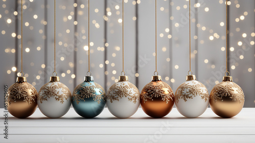Festive Christmas Decoration on White Background