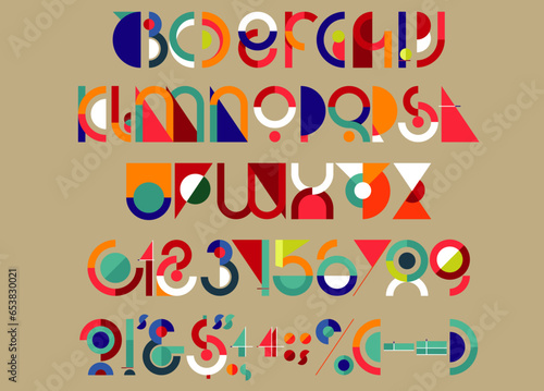 Vector Colorful & Geoemtric Alphabet