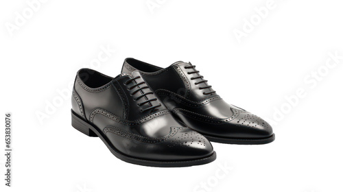 Timeless Elegance: Classic Black Shoes Isolated on a Clean White Background.
