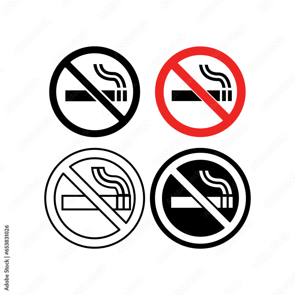 Quit smoking ban element. Stop smoke sign. World no tobacco day. Say no
