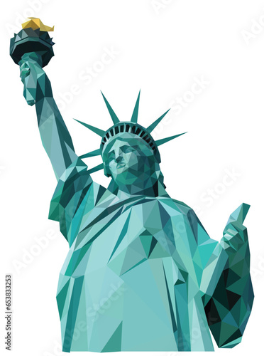 statue of liberty, new York,  Low Poly Vector Art