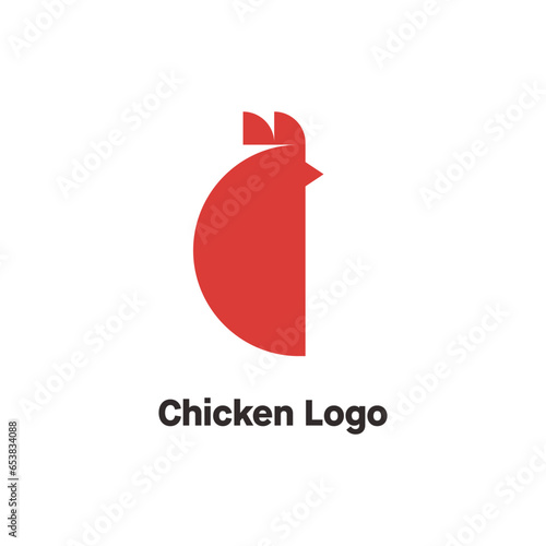 Red chicken logo, suitable for food businesses
