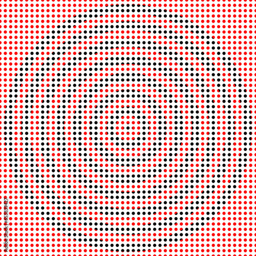 Surface pattern with symmetric geometric ornament. Round spots texture. Circles abstract background. Polka dot motif. For digital paper, textile print, web design. Vector art illustration