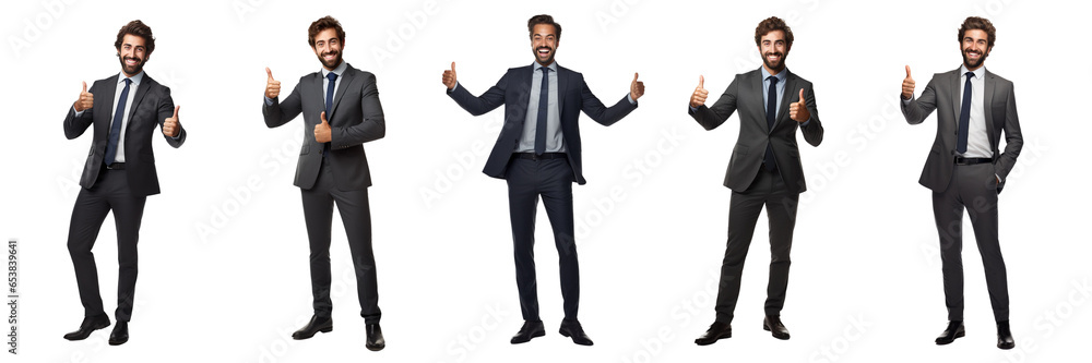 Set of Happy Businessmen isolated on a transparent or white background in the top view. Set of Happy Businessmen isolated on a transparent or white background in the top view.