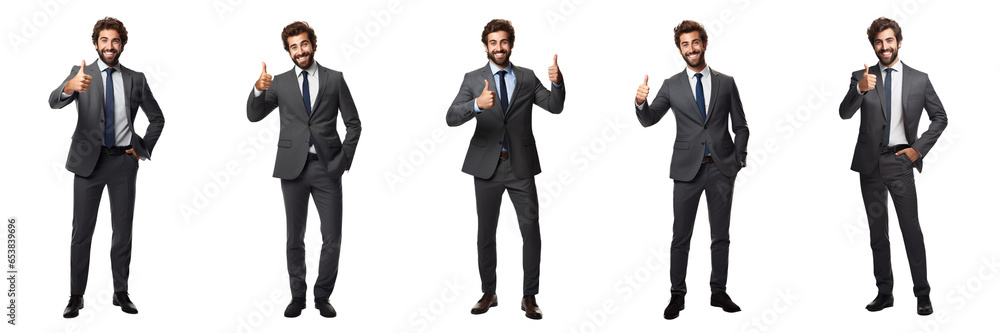 Set of Happy Businessmen isolated on a transparent or white background in the top view. Set of Happy Businessmen isolated on a transparent or white background in the top view.